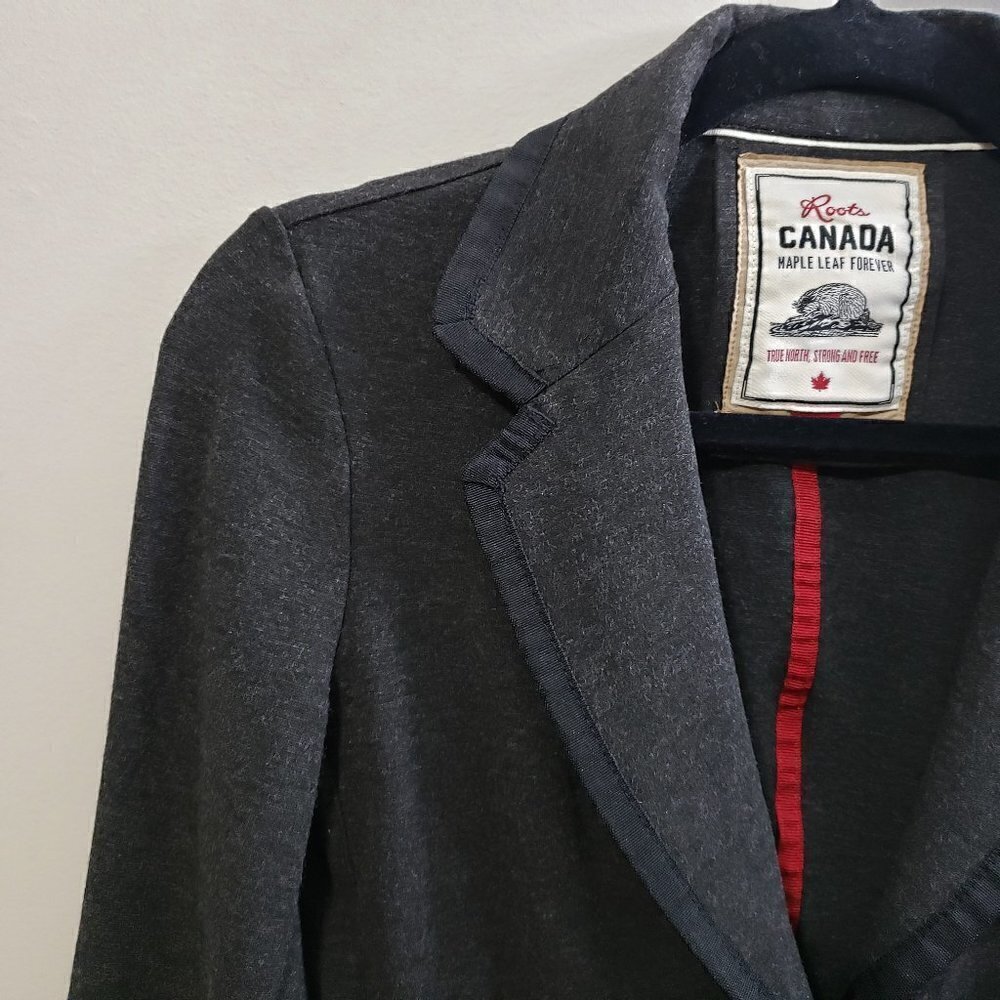 Roots Canada * Grey Stretch Knit Blazer * Sz M - Picture 4 of 10